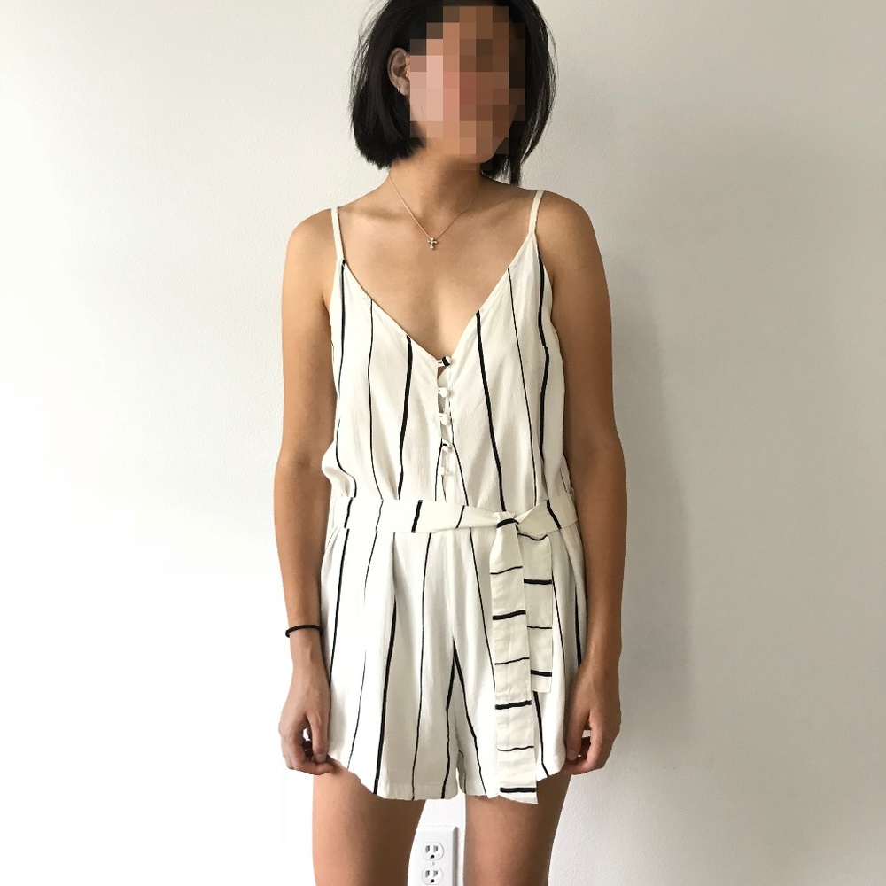 Faithfull the Brand Ivory Striped Jumpsuit
